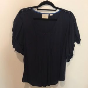 Anthropologie Women’s Flutter Sleeve Blouse